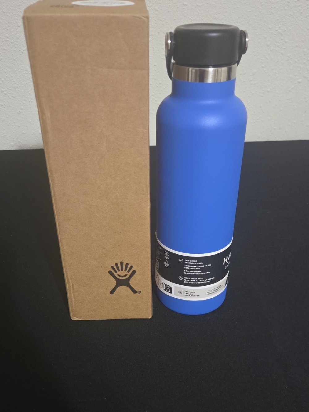 Hydro Flask Blue Bottle with Black Cap